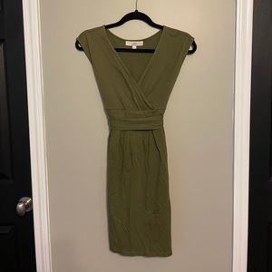 Loft Petites Olive Green Business Casual Dress